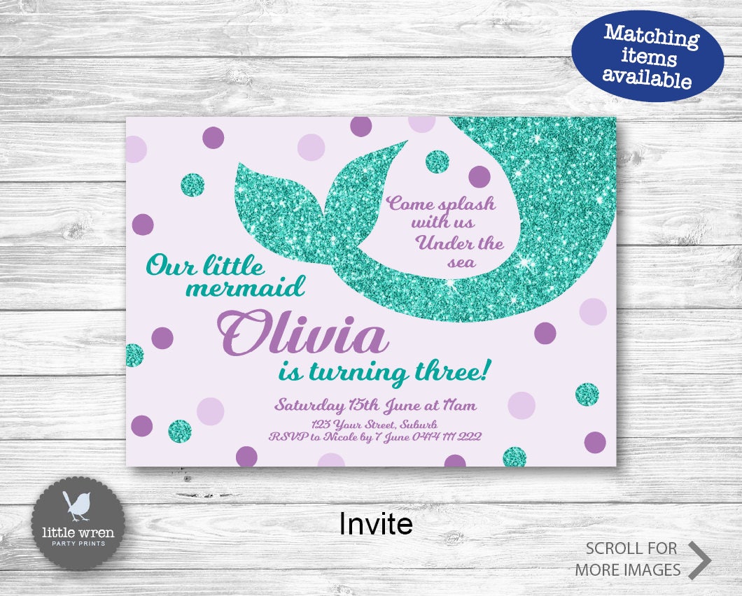 Mermaid Party Decorations Mermaid party printables Drink | Etsy