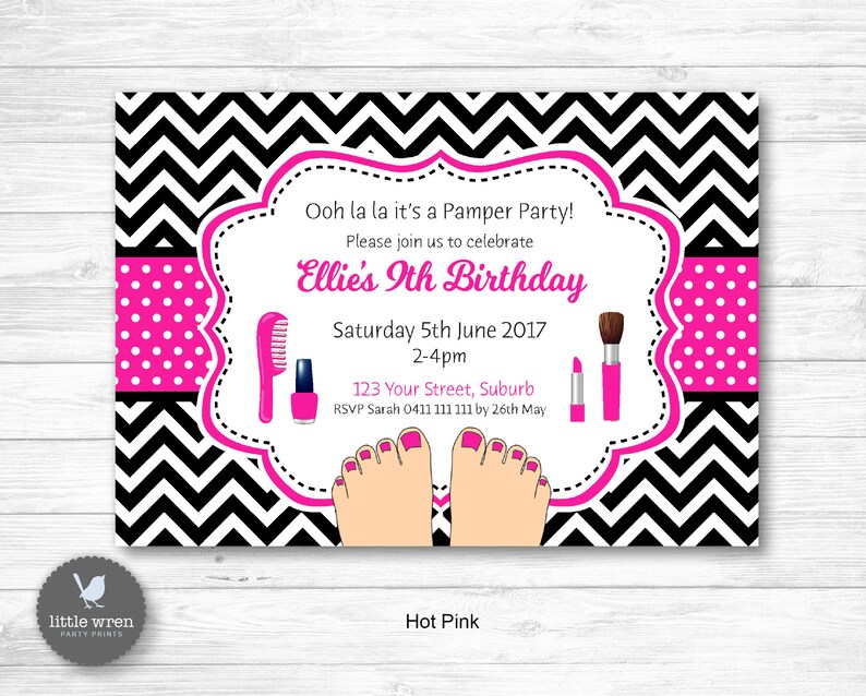 pamper-party-invitation-day-spa-invitation-pamper-party-etsy-australia