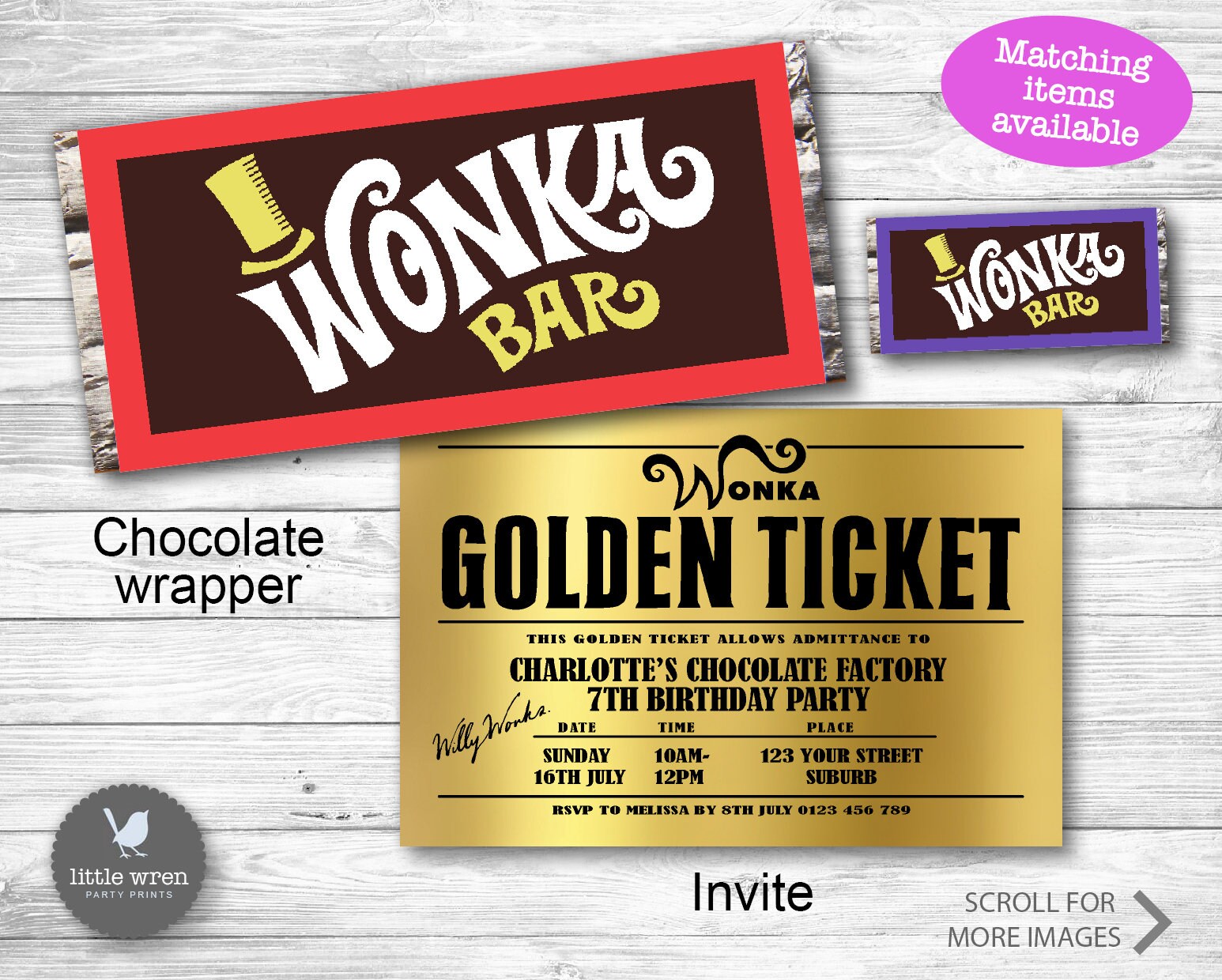 Willy Wonka Invitation Willy Wonka party Charlie and the Etsy