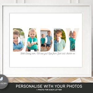 Weihnachtsgeschenk für Papa, Vatertagsgeschenk, Muttertagsgeschenk, Geschenk für Mama, Großeltern, personalisierter Druck, Fotokarte, Mohnblume, Papa