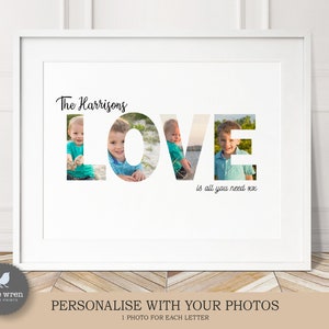 Impression de mots d’amour, cadeau de Noël, carte de mots, cadeau pour maman, cadeau de grand-parent, impression personnalisée, carte photo, grand-père, coquelicot, papa, art