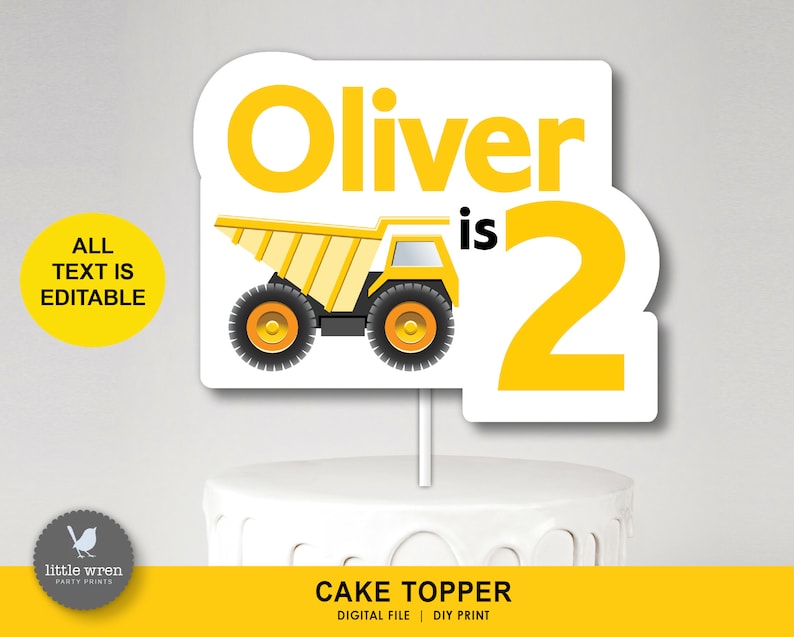 Construction Cake Topper Construction Cake Sign Cake Custom Etsy