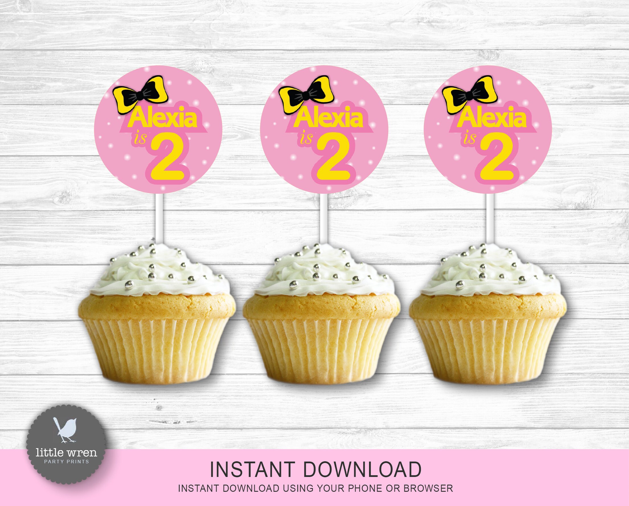 Emma Wiggle Cupcake Toppers INSTANT DOWNLOAD Stickers Etsy Australia