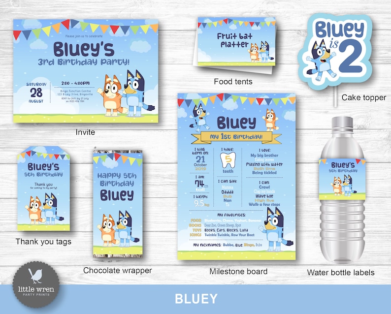 Bluey invitation Bluey birthday party decorations Etsy
