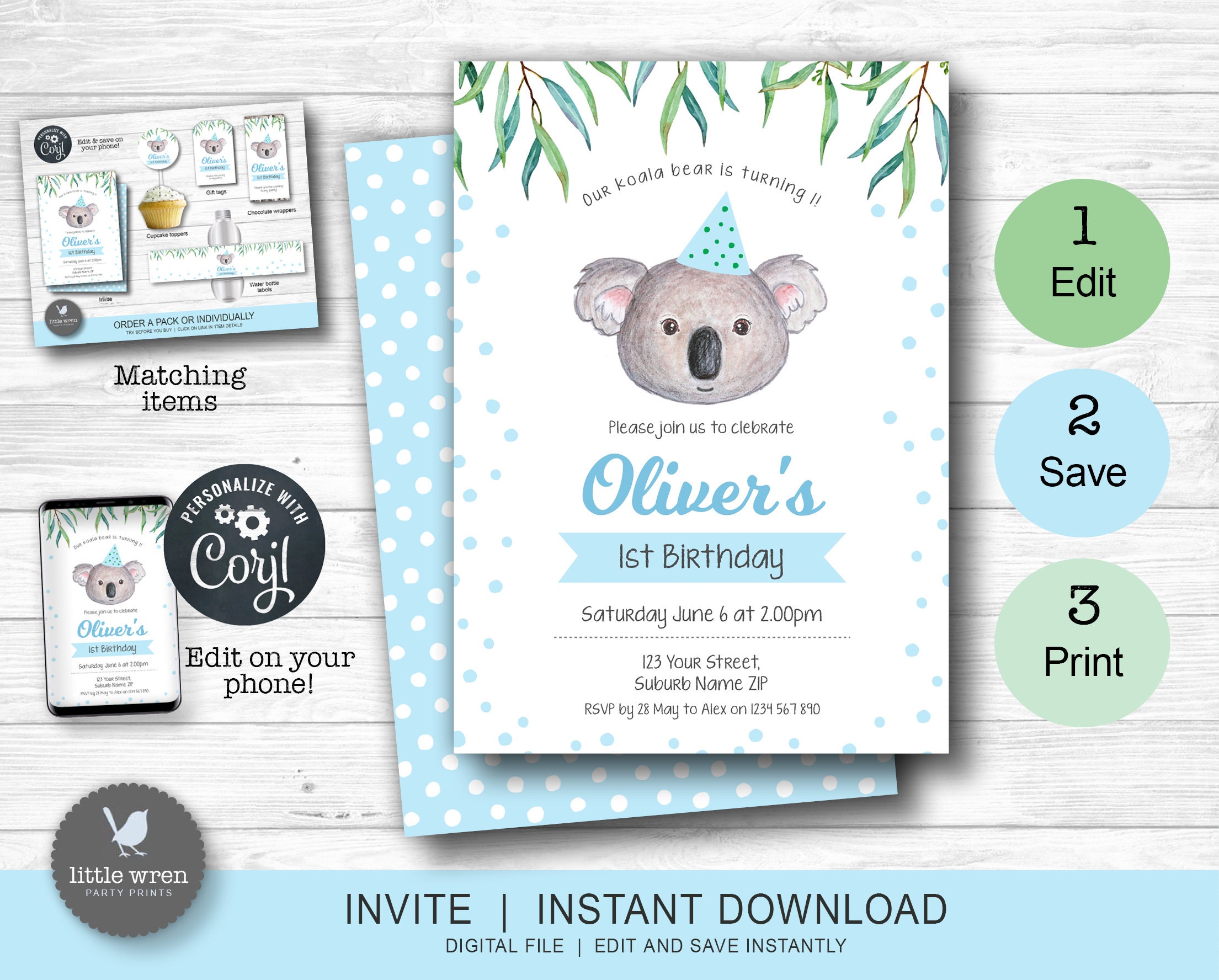 Code Promo May La Maison Des Maternelles Invitation Koala TÉLÉCHARGEMENT INSTANTANÉ anniversaire - Etsy Canada