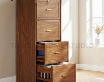 51" Vertical File Cabinet, 4-Drawer Office Storage Organizer for Documents and Supplies