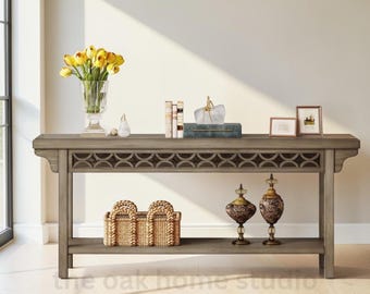 70.8" Farmhouse Console Table, Narrow Rustic Entryway Sofa Table With Storage