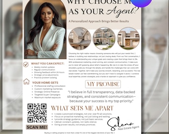 Editable Real Estate Flyer, Why Choose Me as Your Agent, Personalized Approach Flyer, Canva Template, Instant Download