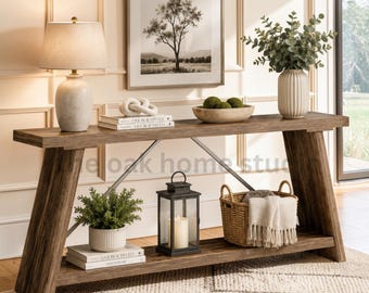 70.9 Inch Extra Long Console Table Behind Couch Rustic Industrial Entryway Sofa Storage Display