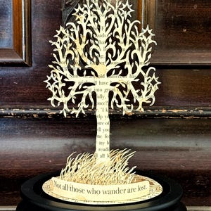 Árvore de Gondor Senhor dos Anéis Tolkien árvore de papel artesanal com citação
