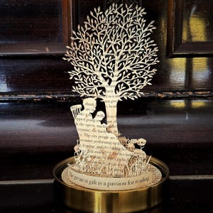 Il regalo più grande è la passione per la lettura di citazioni di libri, ispirazioni, amanti dei libri, alberi di carta, in una cupola di vetro