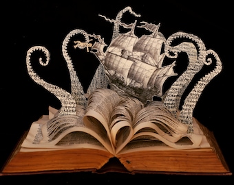 The Kraken sea monster octopus squid birthday greeting card