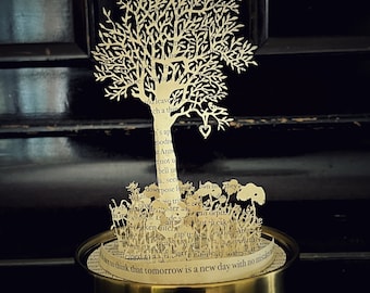 Anne of Green Gables paper tree quote sculpture