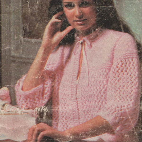 1970s Knitting Pattern for a Traditional Lacy Bedjacket