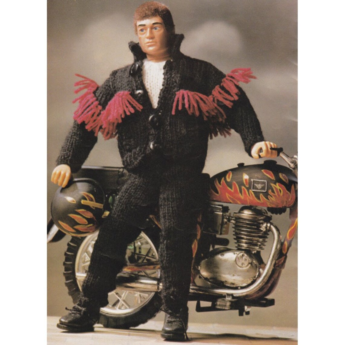 Vintage Action Man or Ken Dolls Knitting Pattern Biker Outfit Etsy