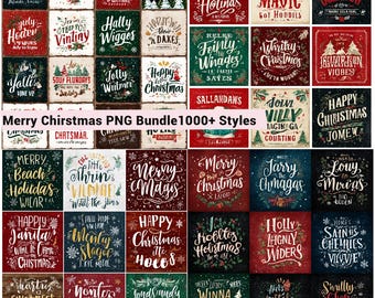 Merry Christmas PNG Clipart Bundle – Holiday Digital Graphics