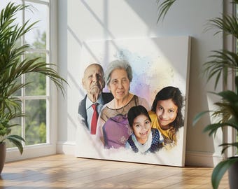 Custom Photo Canvas Print, Memorial Family Portrait Art