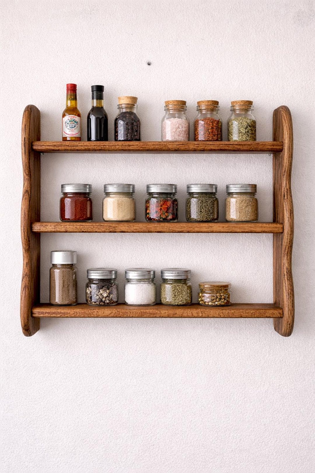 Vintage Wooden Spice Rack | 3-tier Wall Shelf, Farmhouse Decor - Etsy