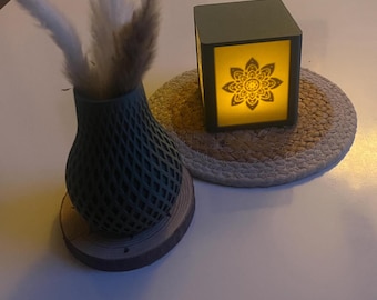 3D Printed LED Candle Lamp | Minimalist Ambient Light | Decorative Lantern | Magnetic Lid | Cozy Home Decor | Gift idea