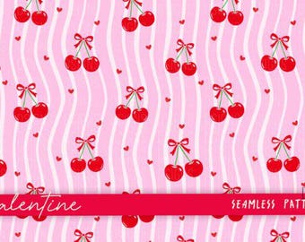 Seamless valentine cherry pattern