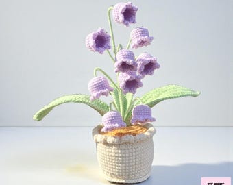 Crochet Lily of the Valley Flower Pattern, Potted Flower Bouquet, Beginner-Intermediate PDF