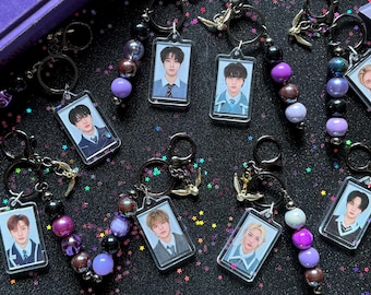 STRAY KIDS Kpop Keychain Double Sided Photo Name Beaded SKZ | Bang