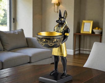 anubis Figurine – Ancient Egyptian Art Sculpture – Egyptian God Statue – Gothic & Mythology Home Décor