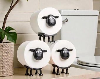 Sheep Toilet Roll Holder - Cute Bathroom Décor - Plastic sheep stand