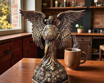 Handmade Resin Angel Ornament | Cross Board Angel Statue | Religious Home Décor | Spiritual Guardian Angel Sculpture