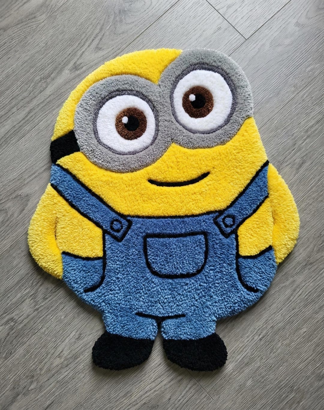 Hand Tufted Cartoon Character Rug, Yellow Blue Kids Room Floor Mat ...