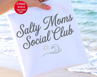 Club social Salty Moms PNG | Conception côtière de maman de plage (téléchargement numérique)