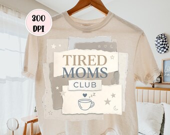 Club des mamans fatiguées PNG, illustration minimaliste de la vie de maman (téléchargement numérique)