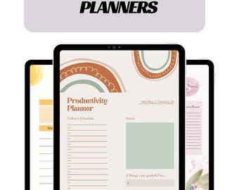 Handcrafted Productivity Planner, Daily Weekly Monthly Goal Setting Journal