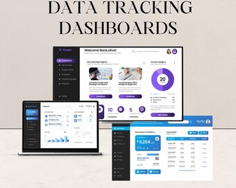 Data Tracking Dashboards – Business Analytics, Personal Growth Sheets