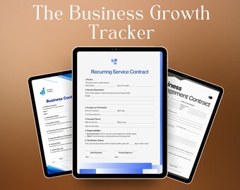 Business Growth Tracker Planner – Goal Setting Journal for Entrepreneurs