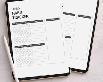 Minimalist Daily Habit Tracker Sheet – Productivity Log (Digital PDF)