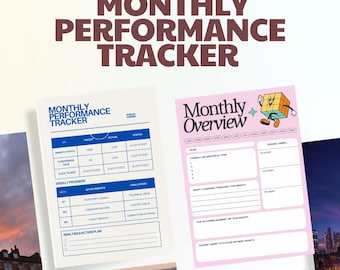 Monthly Performance Tracker – Goal Planner, Progress Log, Personal Development Tool