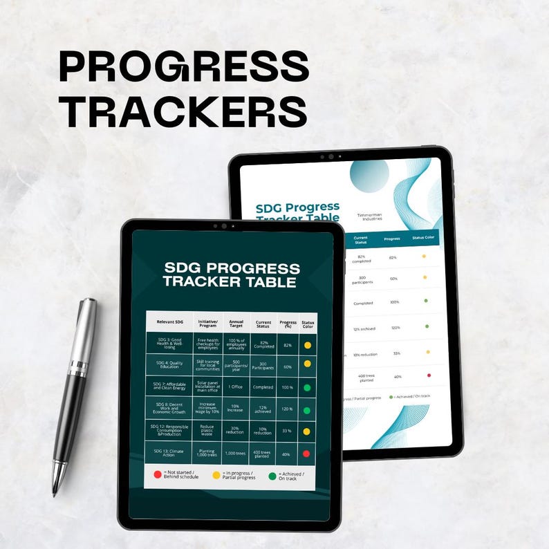 Progress D Tablet Modern SDG Progress Tracker - Stylish Sustainable Development ...