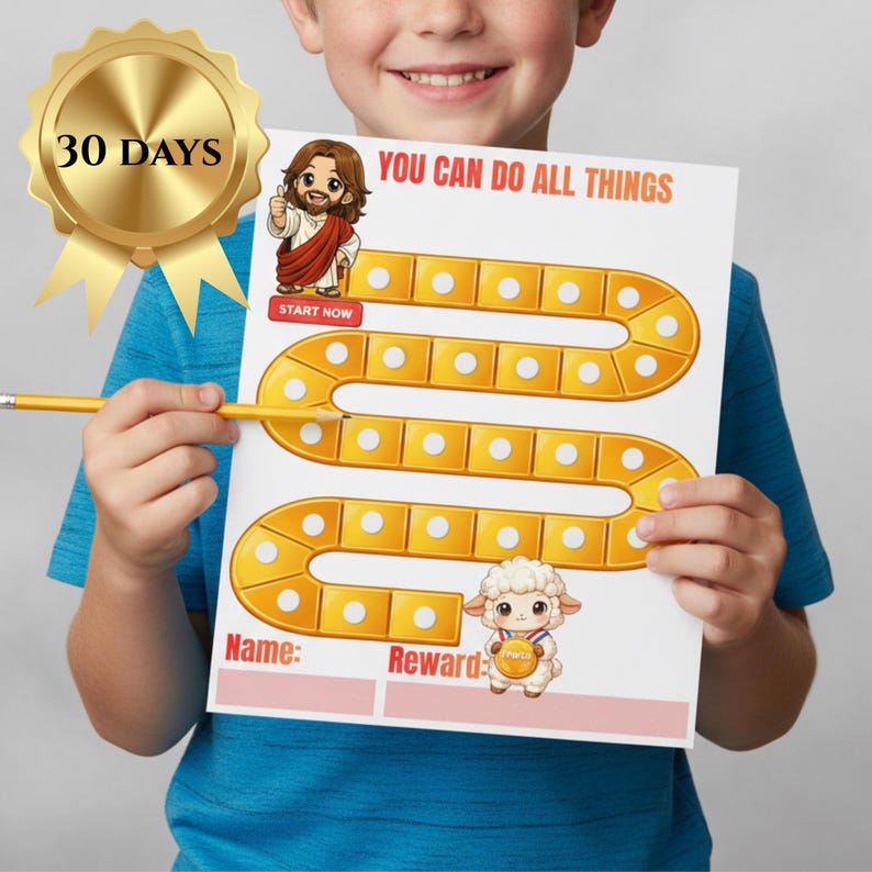 Christian Behavior Chart for Kids: 30-day Bible Verse Tracker (digital ...