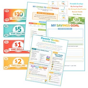 Kristna barns sysslor, veckosparare, sparspårare, utgifter, tionde, kuvertsystem för barn, bibel, utskrivbar barnlärande, pengadiagram