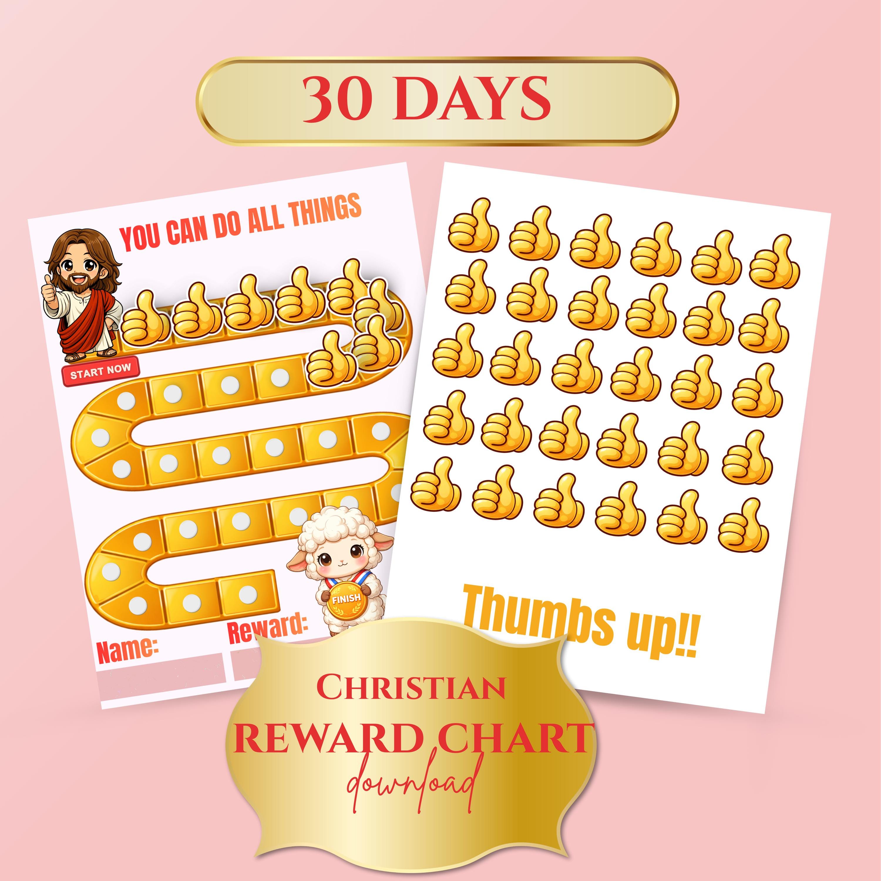 Christian Behavior Chart for Kids: 30-day Bible Verse Tracker (digital ...