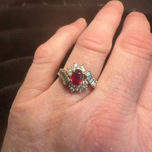 Vintage 14K Yellow Gold Oval Ruby Diamond Ring – 1.69 CTW Estate Statement Appraisal