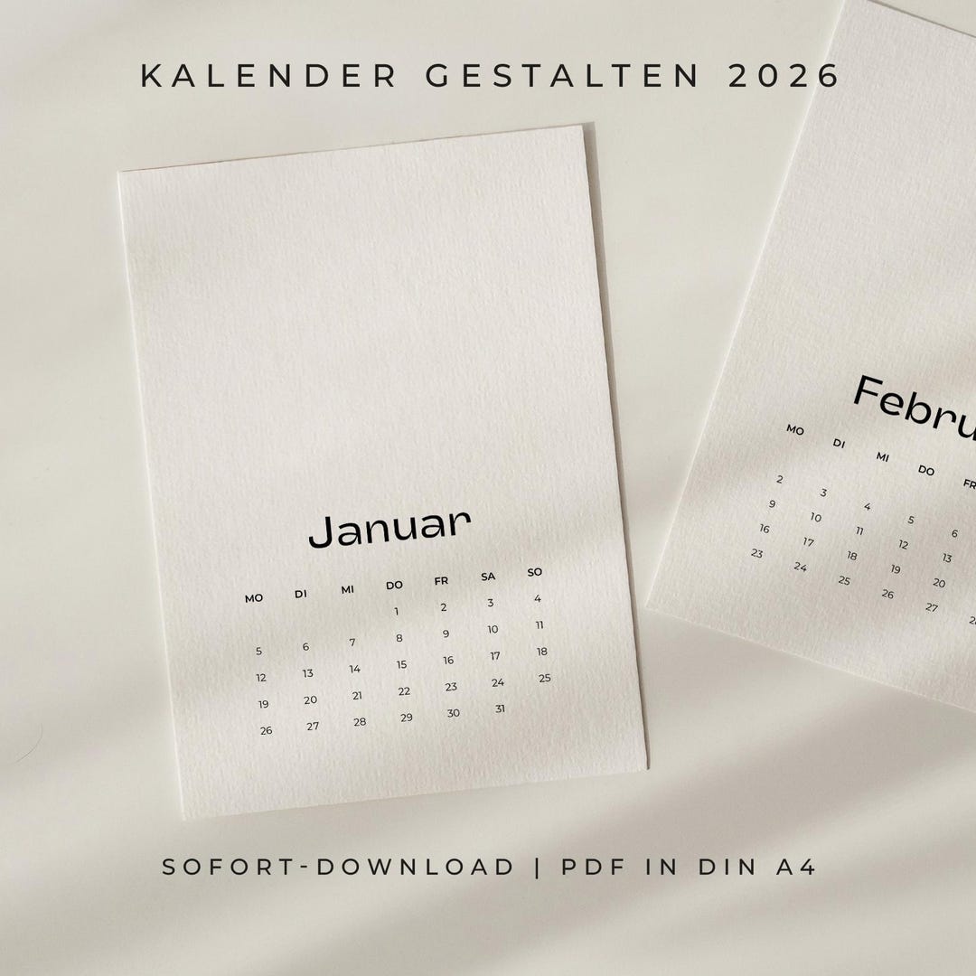 Kalender 2026 zum Ausdrucken | Kalender zum Gestalten | Vision Board