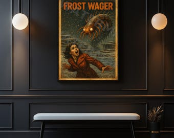 Pôster de Filme de Terror | Arte de Terror com Monstros dos Anos 50 | Decoração de Parede Retrô com Criaturas