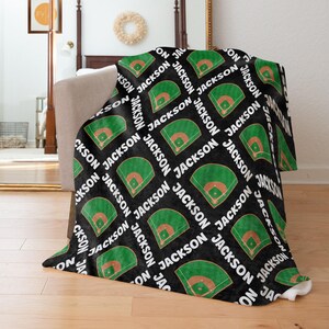 Personalized Baseball Blanket: Name (Multiple Styles and Sizes) image 7