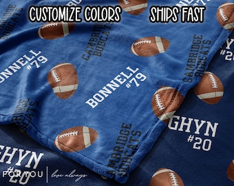 Football Pattern Blanket: Custom Name - Cozy Player Gift