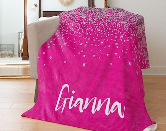 Custom Name Blanket: Faux Glitter Look (Multiple Style - Sizes)