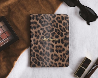 Leopard Print Leder Kindle Hülle, Kindle paperwhite 12 Hülle, Kindle 6 Zoll 2024 Fall, Kindle Hülle mit Riemen, Geschenk für sie