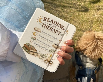 Reading Is My Therapy Kindle Case, Bookish Affirmations Kindle Paperwhite 11th 12th Case, Personalized E-Reader Cover, Gift for Book Lovers