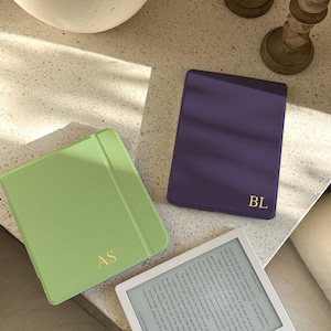 Personalized Kindle Case, Monogram Ereader Cover, Colorful Leather Kindle Cover, Paperwhite 12th 7", Colorsoft 7", Kobo Libra Colour Gift
